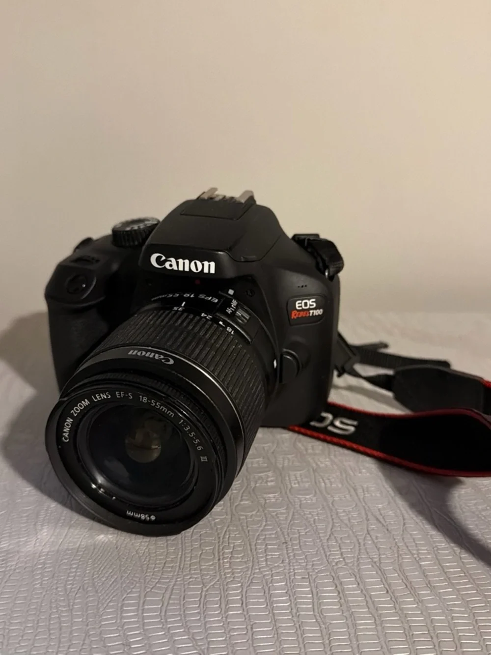Canon Black DSLR Camera with 18-55mm Lens and Pop-Up Flash